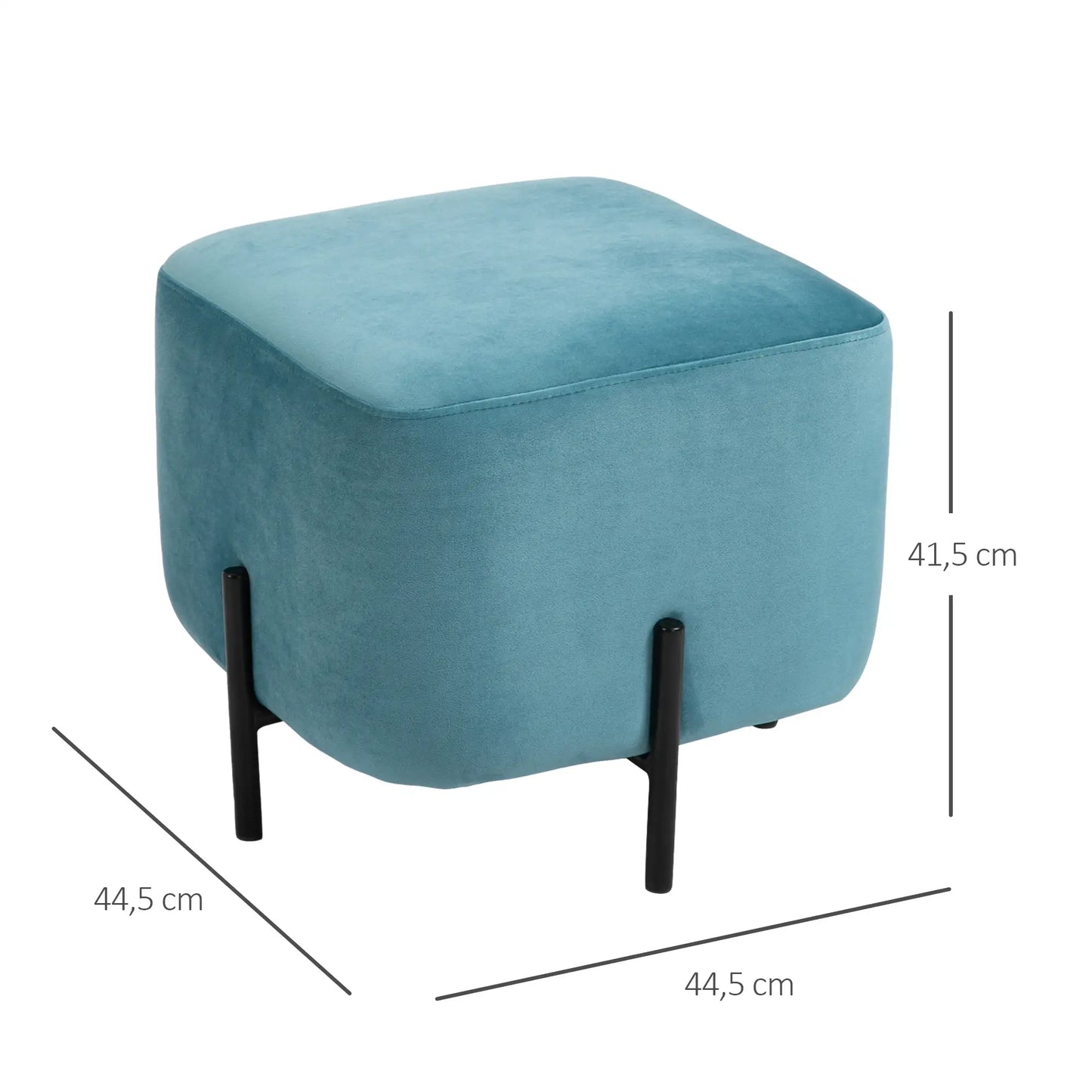 VelvetLuxe Ottoman Hocker - Türkis