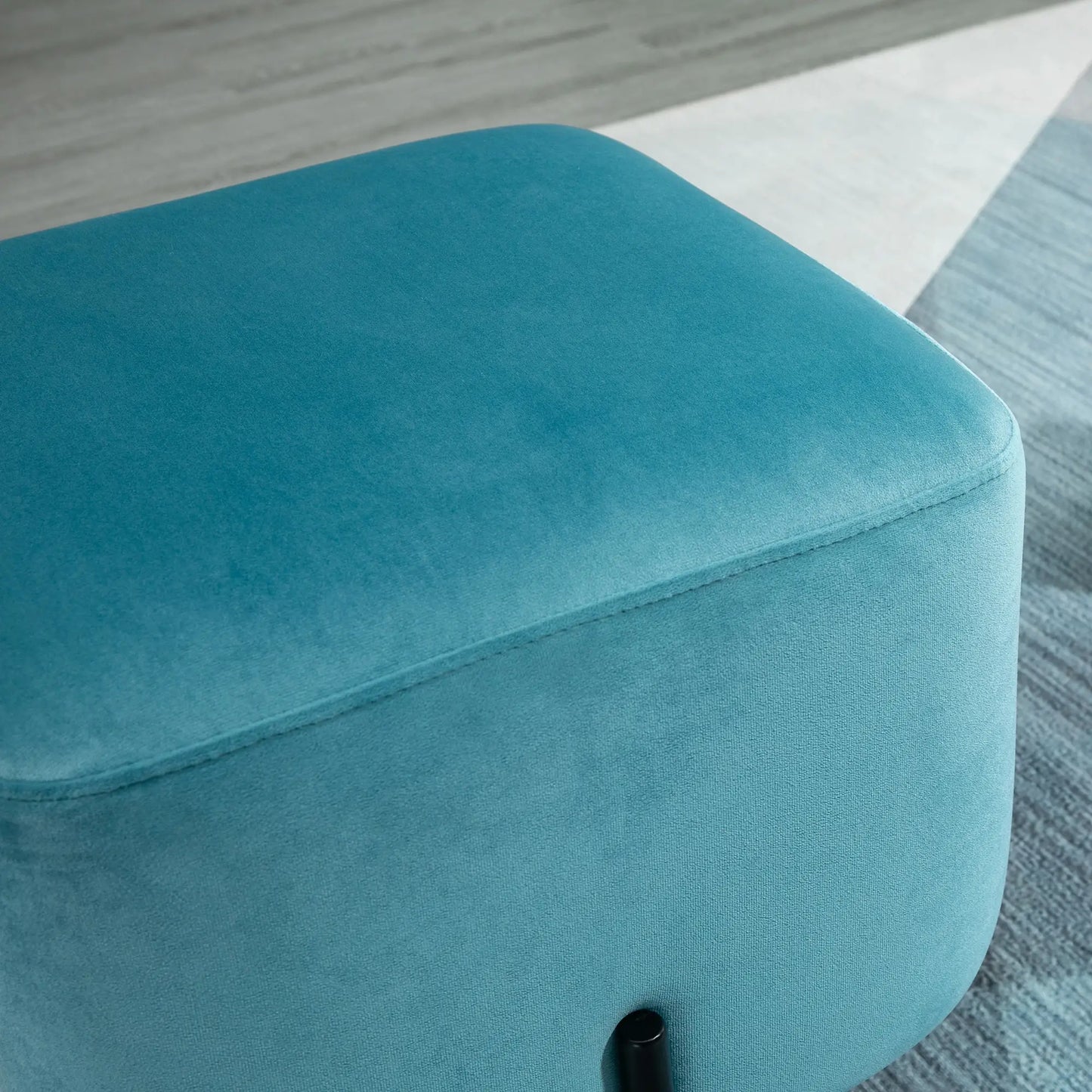 VelvetLuxe Ottoman Hocker - Türkis