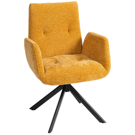 TurnoElegance – Moderner Drehstuhl mit Knopfheftung - Gelb