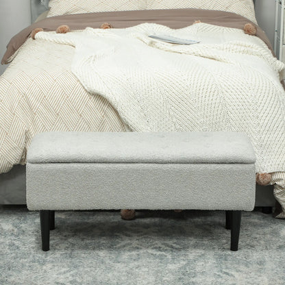 CashmereEase Storage Bench - Grau
