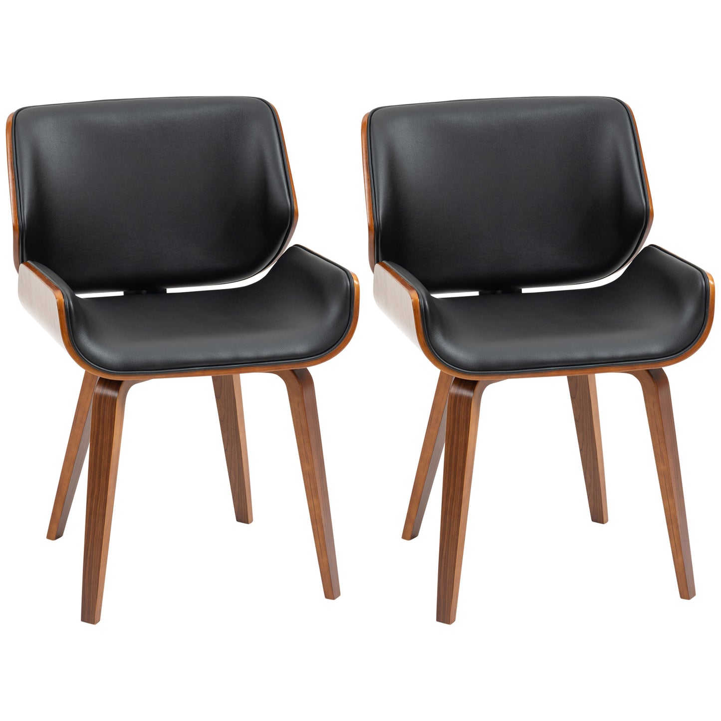 RetroBlend Duo – 2er-Set Vintage-Esszimmerstühle - Schwarz