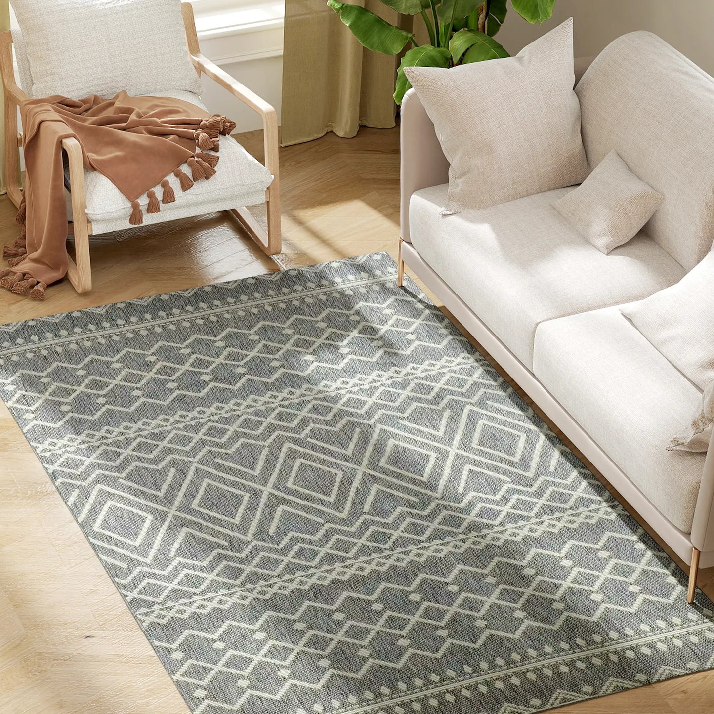 BohoWeave Flat Teppich - Grau