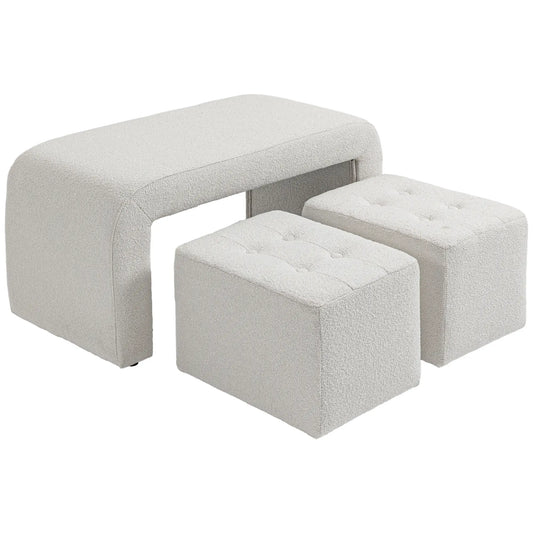 TriLuxe Ottoman Set - Creme