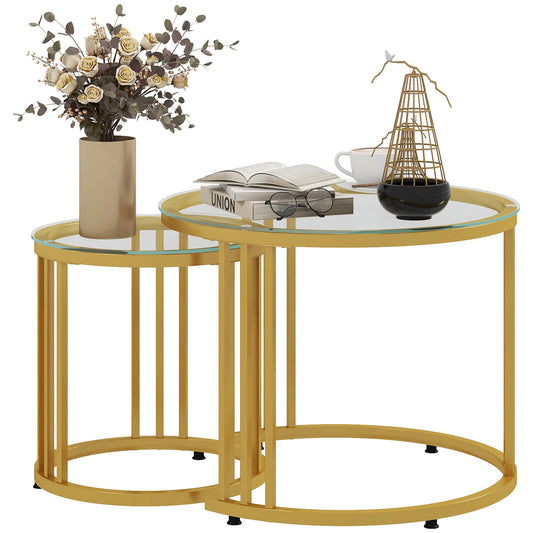 Aurelia – 2er Gold-Couchtisch Set