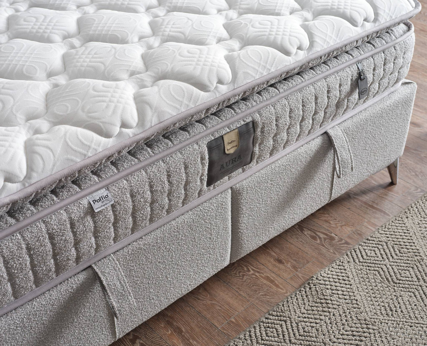 Boxspringbett Aura - Premium Komfort für erholsame Nächte - Hellgrau