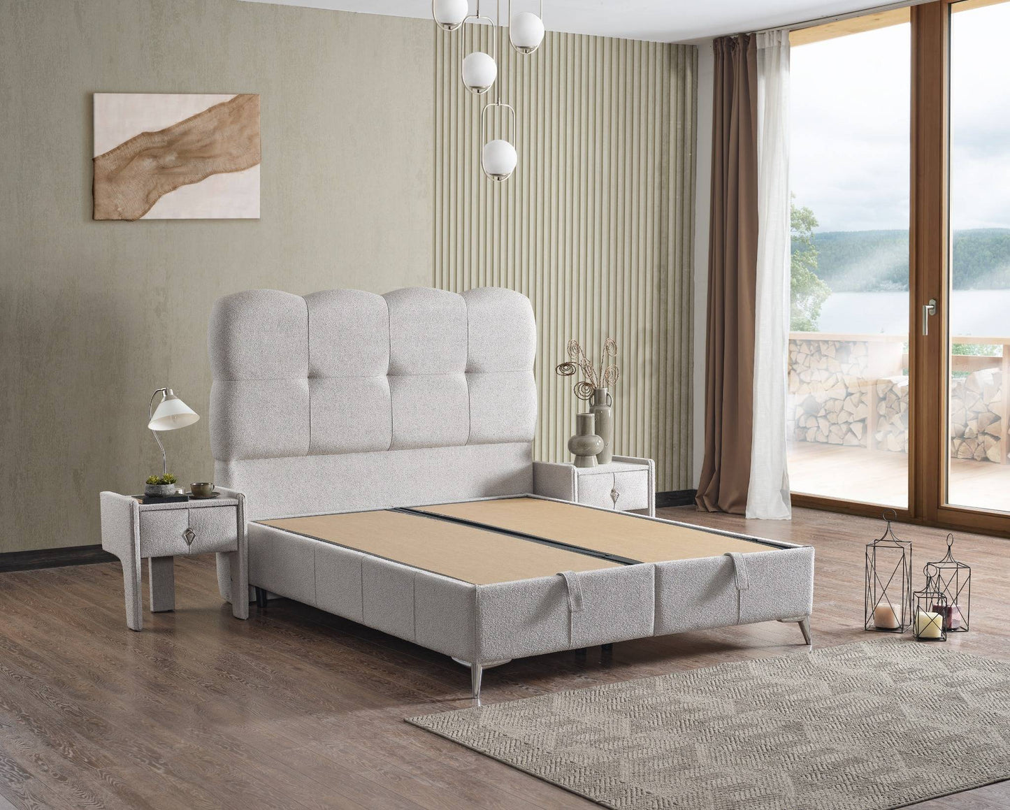Boxspringbett Aura - Premium Komfort für erholsame Nächte - Hellgrau
