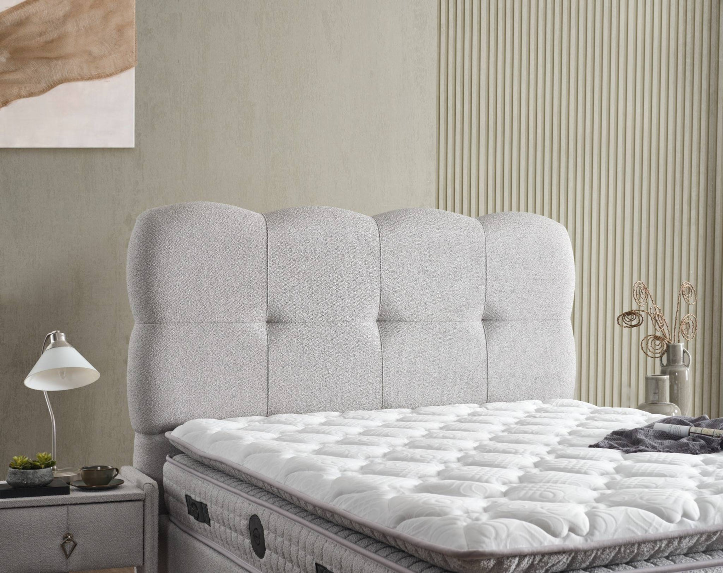 Boxspringbett Aura - Premium Komfort für erholsame Nächte - Hellgrau