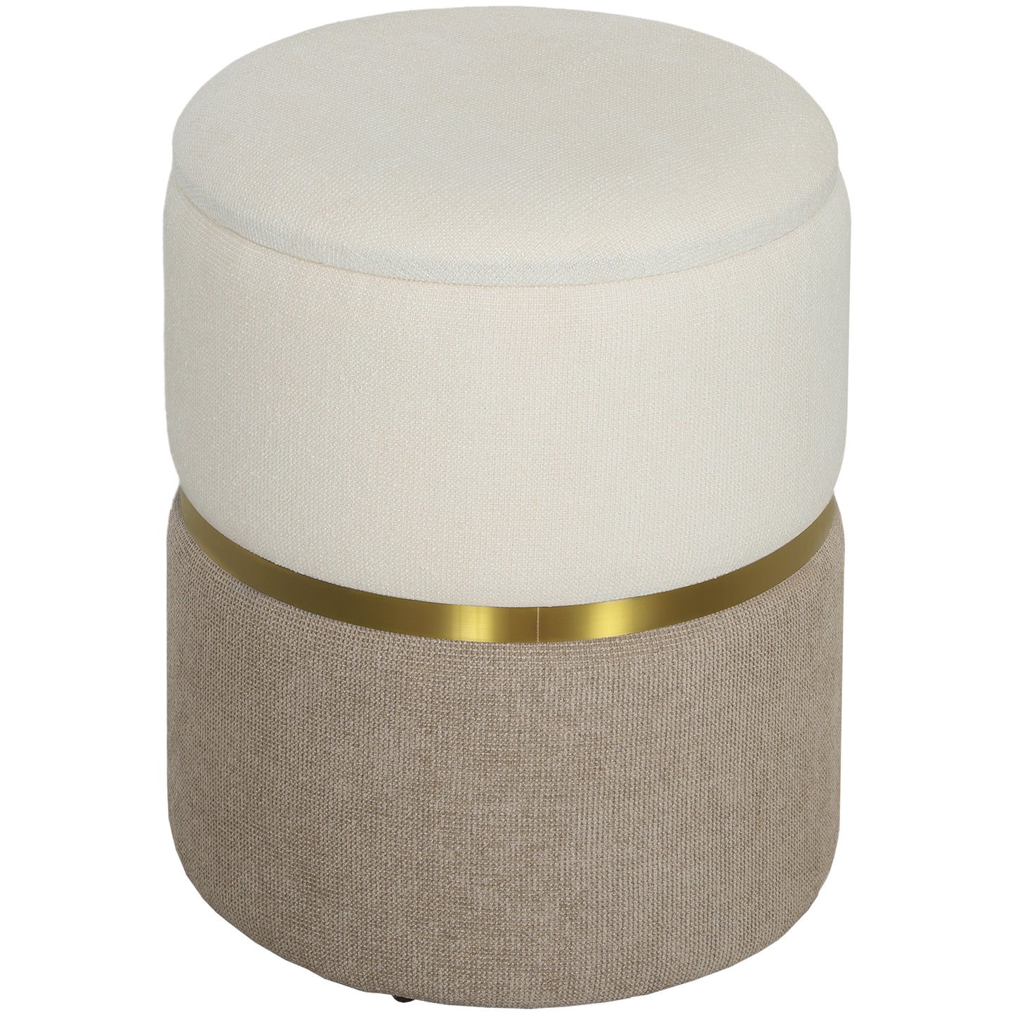 ChenilleRing Accent Ottoman - Cremeweiß