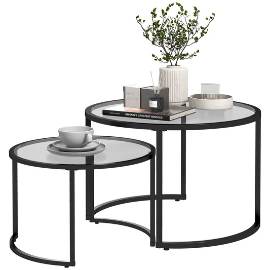 ArcNest – 2er Glas-Couchtisch Set