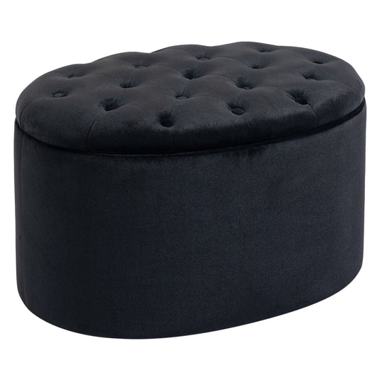 OvalGlam Storage Ottoman - Schwarz